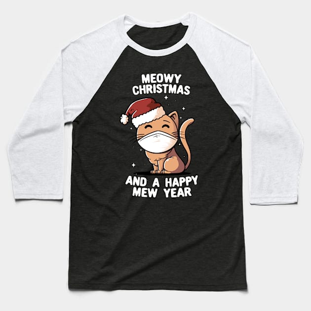 Meowy Cat Christmas and Happy Cat Year Cute Cat Gift Baseball T-Shirt by eduely